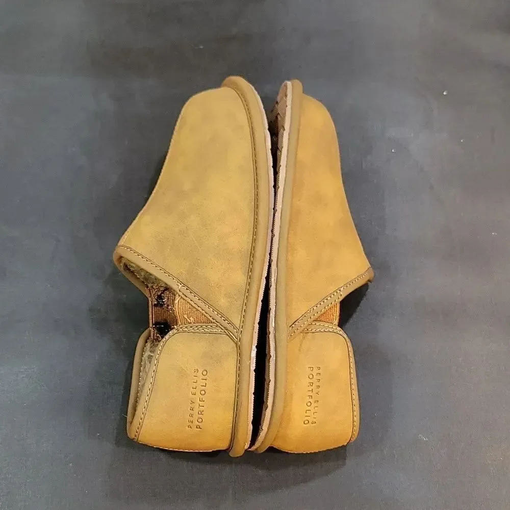 BRAND NEW PERRY ELLIS ROUND-TOE FAUX FUR INSOLE KIDS SLIPPERS